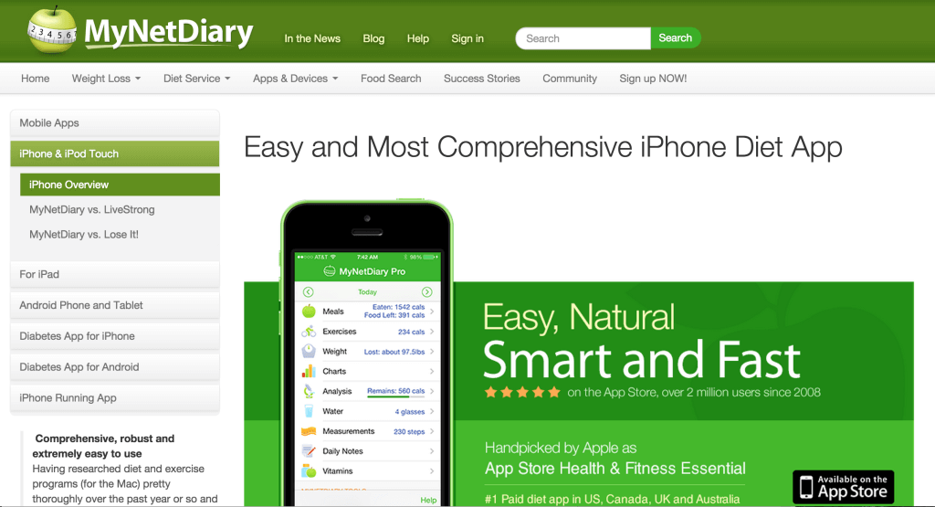 Calorie counter app review guide MyNetDieary